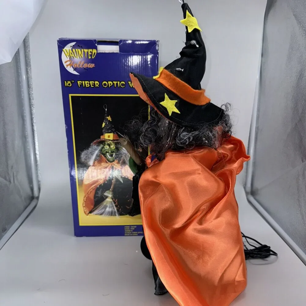 VINTAGE Fiber Optic Halloween Witch Light‎ Up Lamp Decor 18